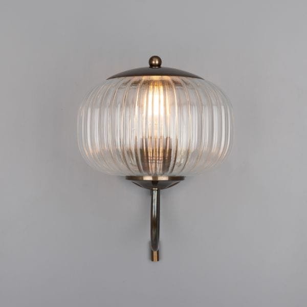 Nehir Reeded Glass Wall Light with Pull Switch - Image 6